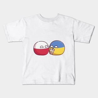 Polandball and Ukraineball St. Valentine's Day cute meme shirt Kids T-Shirt